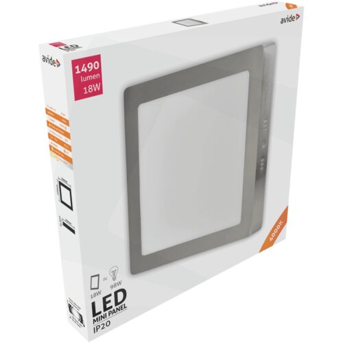 Avide Plafonjera LED, 18W, 1490 lm, 4000K, IP20 - ACSMNW-S-18W-ALU-SN Slike