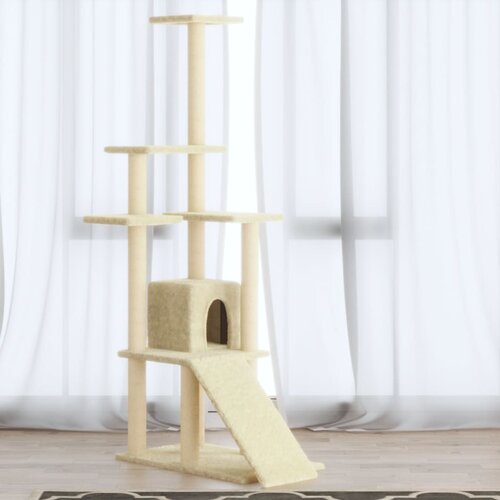  Penjalica za mačke sa stupovima za grebanje krem 155 cm Cene