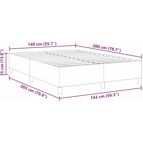  Krevet s opruga kutije Tamnosiva 140 x 200 cm Kordura tekstil Slike