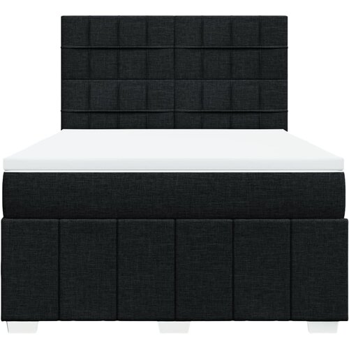  Krevet s oprugama i madracem crni 140 x 190 cm od tkanine Slike