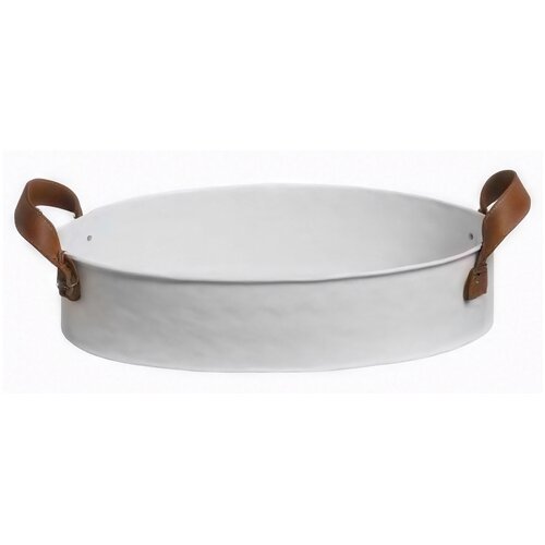 Metalna Bela Dekorativna Posuda Plitka -GM1515 Slike