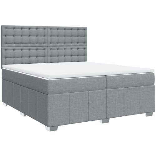 Maison Chic Box spring postelja - Vzmetna postelja z vzmetnico svetlo siva 200x200 cm blago SL24536, (21891039) Cene