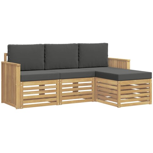  Set vanjskih sofa 4 pcs Bijela i antracit 189,5 x 122,5 x 73 cm Slike