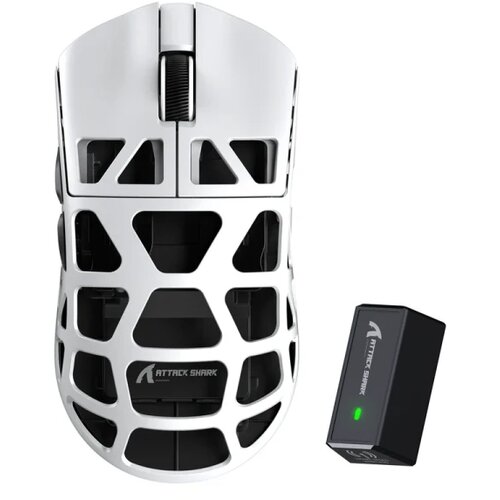 Attack Shark bežični gaming mi&amp;scaron; R3 PAW3395/Magnesium/Superlight/8KHz pooling/white Slike