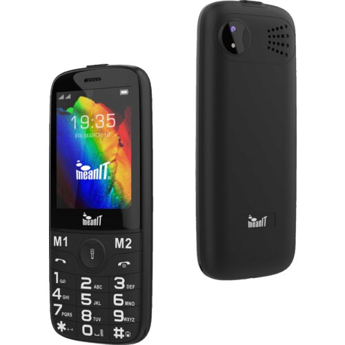 Mean IT telefon mobilni, 2.8" ekran, dual sim, led lampa - senior 20, crni Cene