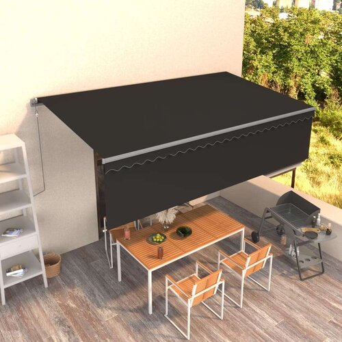  Automatska tenda na uvlačenje s roletom 5 x 3 m antracit Slike