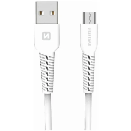 Swissten Kabel USB/microUSB 2A 1m Bijeli, (8595217466197)