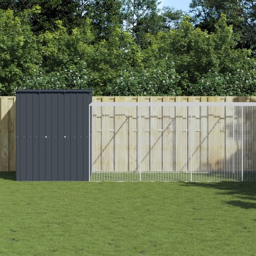 vidaXL Kavez za kokoši s igralištem antracit 165x659x181 cm čelični Cijene