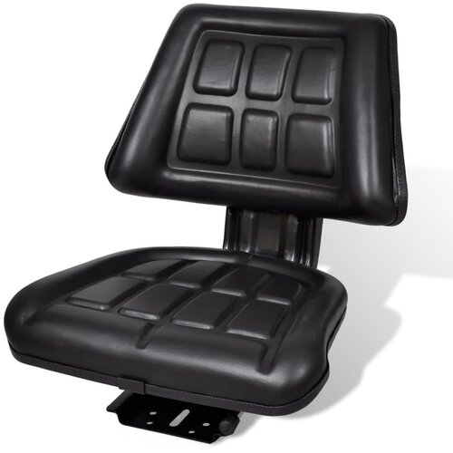 VidaXL Sedež za traktor s hrbtnim naslonjalom črne barve Slike