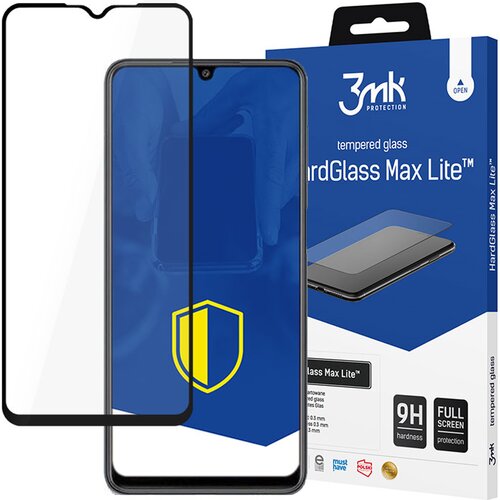 3mk SAMSUNG GALAXY M22 BLACK - HARDGLASS MAX LITE, (22000399) Slike