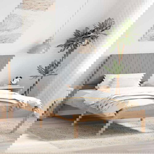  Okvir za krevet s uzglavljem Smeđa 100 x 200 cm tkanina Cene