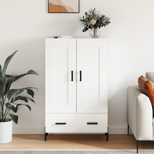 Visoka komoda sjajna bijela 69,5x31x115 cm konstruirano drvo Slike