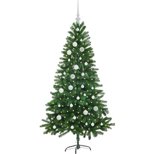  Božićno drvce s 150 LED svjetlima s stalakom Zelena 150 cm PE Slike