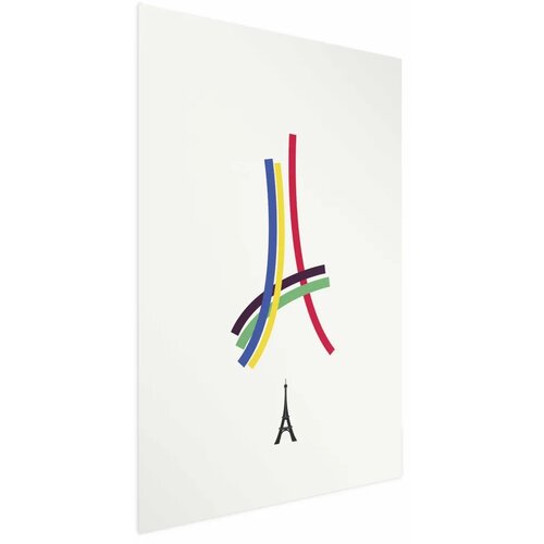  Plakat - Eiffel Tower - Colored Graphic - Abstraction 21x30 Bez okvira s margom Cene