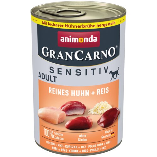animonda GranCarno Adult Sensitive 6 x 400 g - Čista piletina i riža Cijene