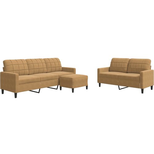 vidaXL 3-dijelni set sofa s jastucima smeđi bar&scaron;unasti Cijene