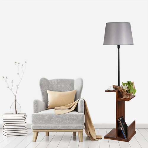 Opviq Vezir Siyah Lambader Pramit Hasır Gri Abajurlu BlackGrey Floor Lamp Cene