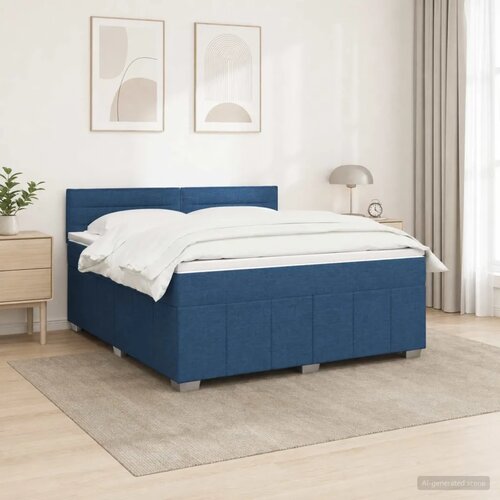  Boxspring krevet s madracem Plava 140 x 200 cm Tkanina - Plava 140 x 200 cm Dizajn linija Slike