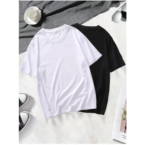 K&H TWENTY-ONE 2-Pack Black and White T-shirt for Men Oversized T-Shirt.