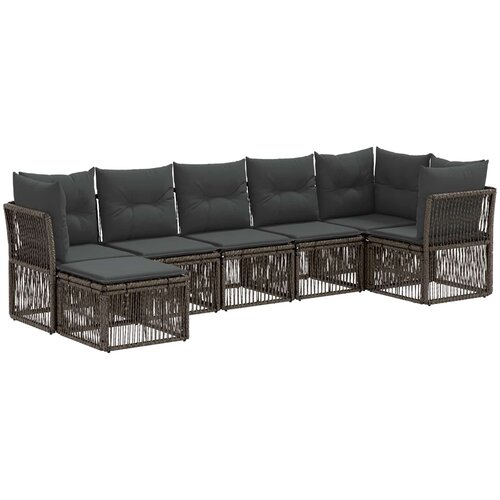  Sjedeća garnitura za vrt 7 kom. Siva poliratan 62 x 62 x 70 cm Slike