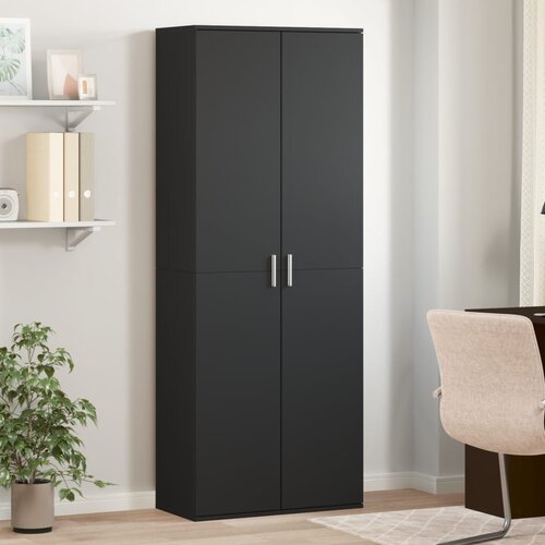 vidaXL Visoka omara črna 70x35x180 cm inženirski les Cene