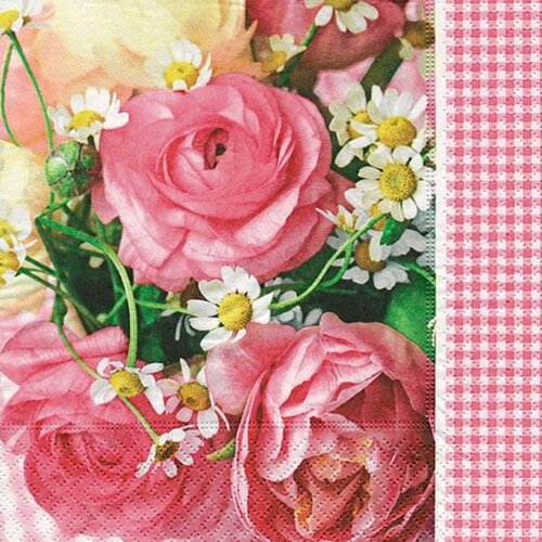 Salvete za dekupaž Pink ranunculus - 1 kom KORIŠĆENO Cene