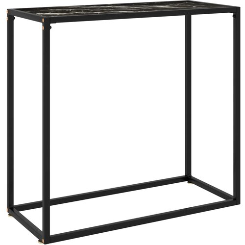 The Living Store Konzolna mizica črna 80x35x75 cm kaljeno steklo - Konzolna Mizica, (21835757) Slike