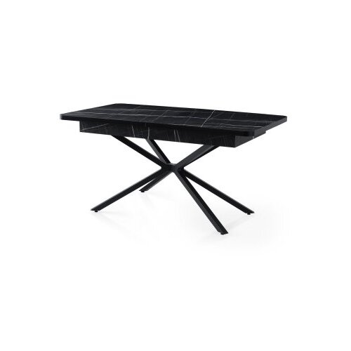 Hanah home Falcon - 2962 BlackWhite Extendable Dining Table Slike