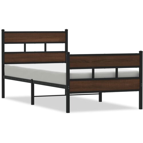 VidaXL Posteljni okvir brez vzmetnice z vzglavjem/vznožjem 90x190 cm, (21610429) Slike