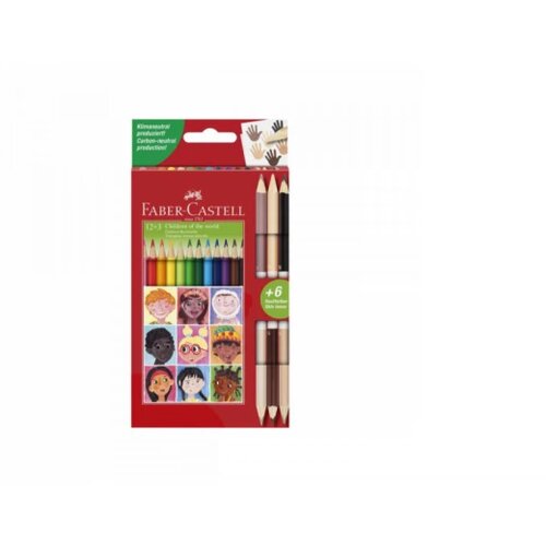 Faber-Castell Drvene bojice Faber Castel Children triangular 1/12 + 3 bicolor 511514 Slike