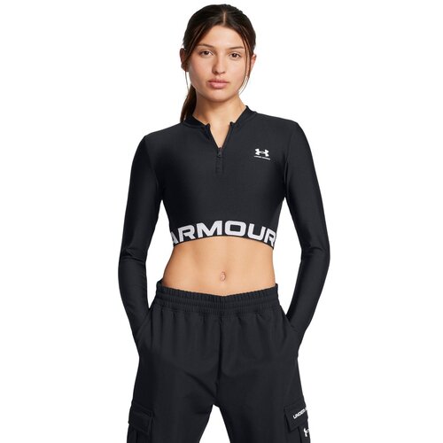 Under Armour women‘s top HeatGear Rib 1/4 Zip LS Black 96475 Cene