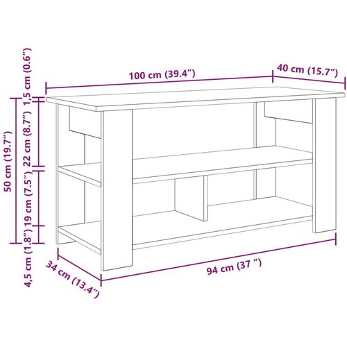  Stalak za TV Siva Sonoma 100 x 40 x 50 cm - Sivi hrast sonoma Slike