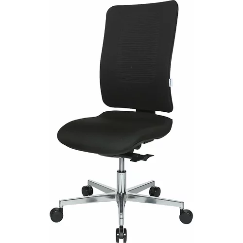 eurokraft pro Vrtljiv pisarniški stol V3, mrežasto hrbtno naslonjalo, črno / črne barve