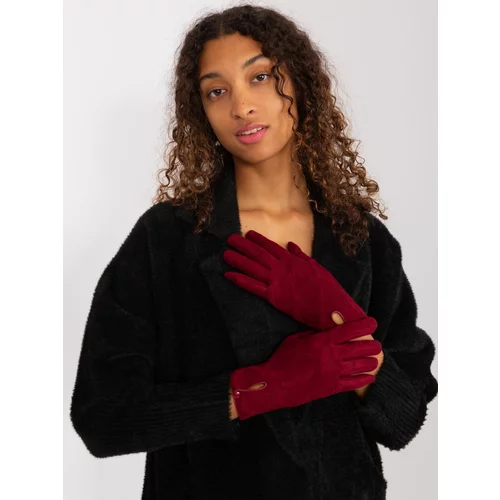 Fashion Hunters Burgundy women's gloves with insulation