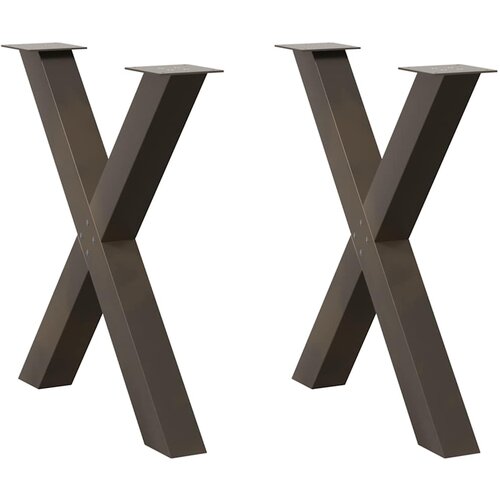 VidaXL Noge za blagovaonski stol X-oblika 2 kom 80x(72-73) cm čelik Slike