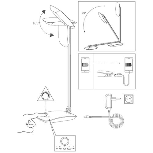 Eglo cajero stona lampa/1, led, 4,5w, 550lm, na dodir, usb, plastika/srebrna Z6DXA33 Cene