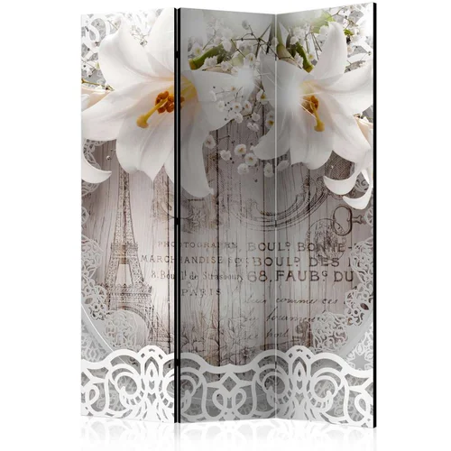  Paravan u 3 dijela - Lilies and Quilted Background [Room Dividers] 135x172