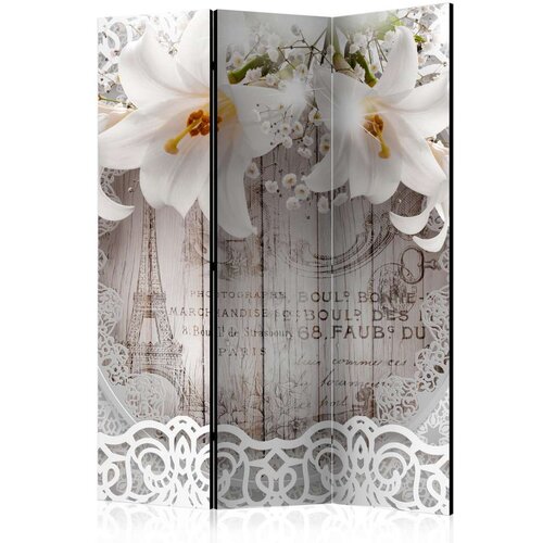  Paravan u 3 dijela - Lilies and Quilted Background [Room Dividers] 135x172 Slike