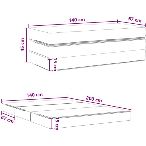 SOFA na razvlačenje 140 x 67 x 45 cm Plava Slike