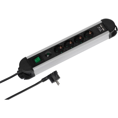 Vivanco 4-fach Steckdosenleiste m. USB VIVANCO 37658 EPLS 4USB_ALU USBCharger+Überspannungsschutz,schaltbar Cene