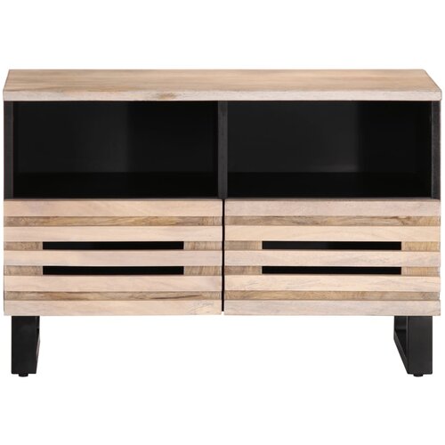 Maison Chic TV omarica - TV stojalo - Televizijska omarica bela 70x34x46 cm trden mangov les, (21699642) Slike