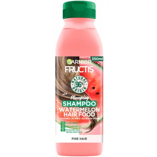 Garnier Fructis Hair Food Watermelon šampon za krhke lase brez volumna 350 ml za ženske