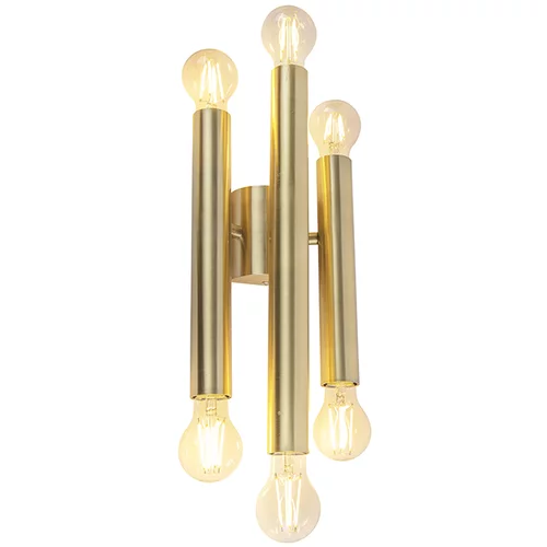 QAZQA Vintage stenska svetilka zlata 6 luči -Tubi