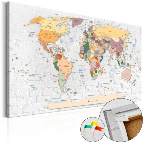  Slika na plutenoj podlozi - World&amp;#039;s Walls [Cork Map] 120x80 Slike