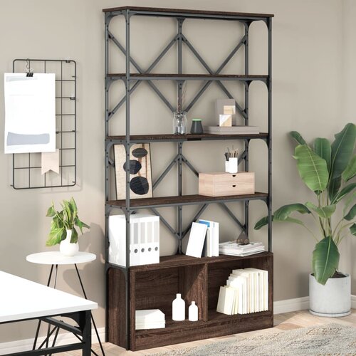 vidaXL Regal za knjige boja hrasta 100 x 26 x 180 cm od drva i metala Cijene