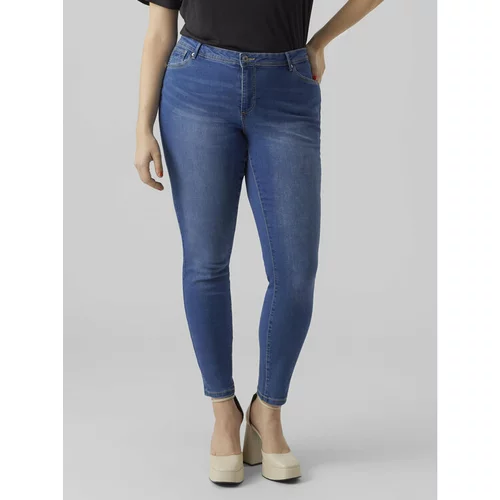 Vero Moda Curve Jeans hlače Fanya 10287061 Modra Slim Fit