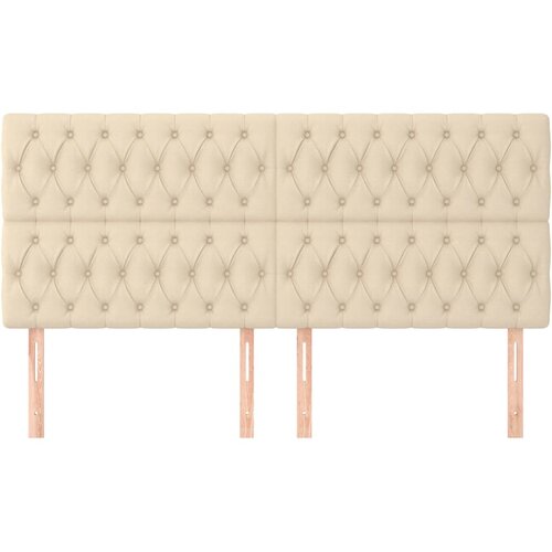  Uzglavlje krem boje 180x7x118/128 cm tkanina Slike