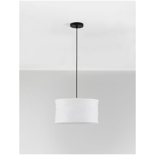 Nova Luce Bela lanena viseča svetilka &amp;oslash; 38 cm Linnet &amp;ndash; Slike