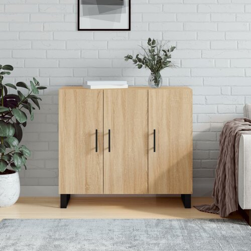 VidaXL Komoda boja hrasta sonome 90x34x80 cm od konstruiranog drva Slike