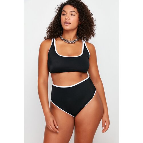 Trendyol Curve Black High Waist Bikini Bottom Slike